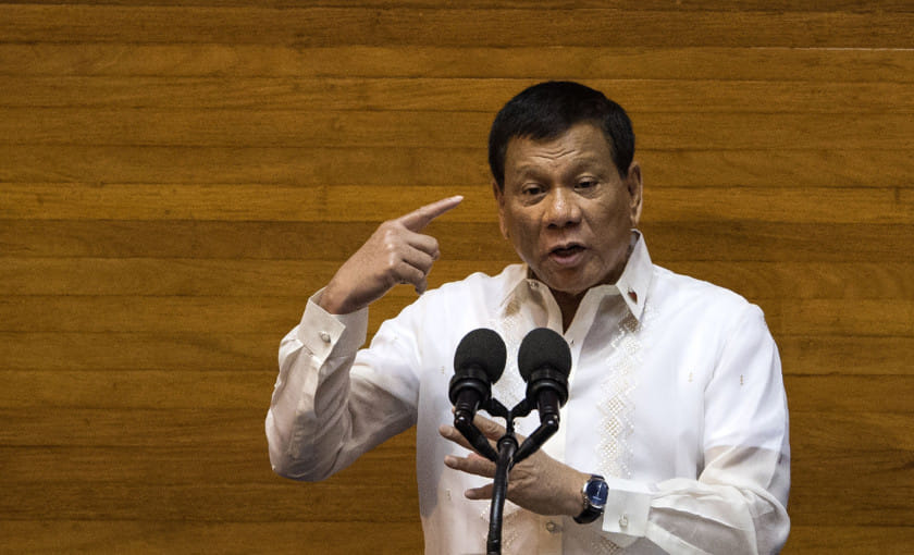 File photo taken on July 24, 2017 shows former president  Rodrigo Duterte. 