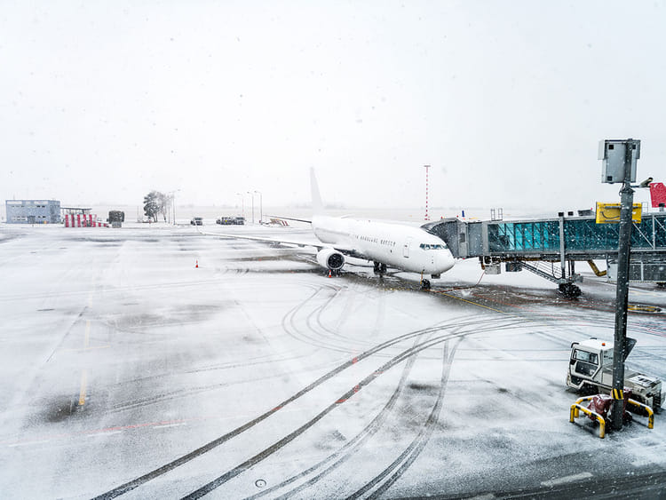 snow at airport runway winter generic