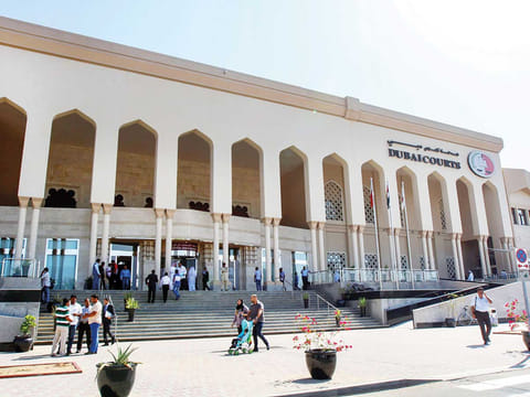 The main facade of Dubai Courts building
