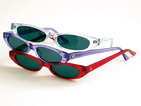 Roberi and Fraud's Frances sunglasses, which epitomized the tiny-sunglasses trend, in New York.