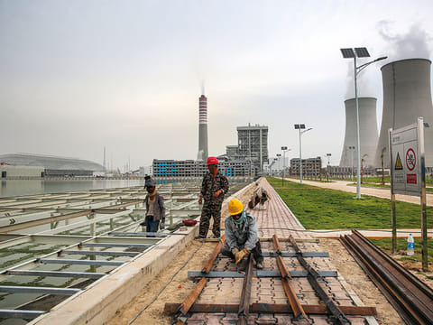 A construction site at the Sahiwal coal power plant, owned by China’s Huaneng Shandong Rui Group, in Sahiwal, Punjab, Pakistan. The US in its vision document on China, has warned against the One Belt One Road (OBOR) initiative, saying it will create and worsen fiscal problems in host nations.