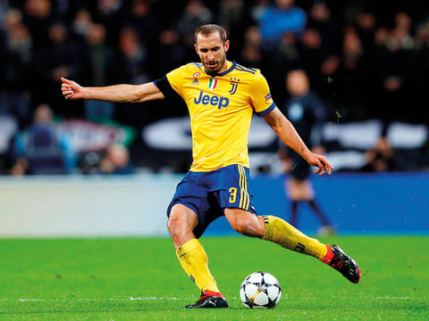 Juventus’ Giorgio Chiellini in action during a Uefa Champions League match last year.