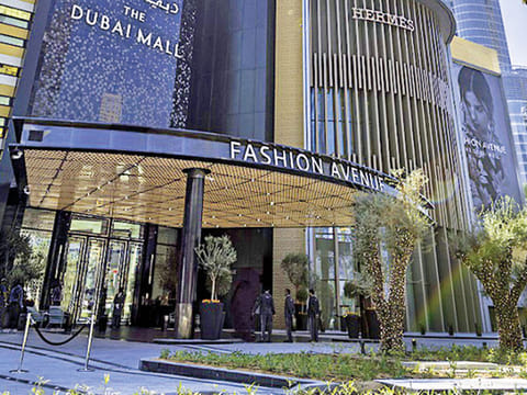 The Fashion Avenue section in Dubai Mall. Retail sector suffered significant damage during the lockdown phase. Within retail, one of the largest declines recorded was in the fashion category.