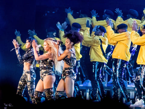 Beyonce performing at Coachella Music and Arts Festival in Indio, California, in 2018