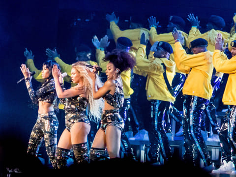 Beyonce performing at Coachella Music and Arts Festival in Indio, California, in 2018