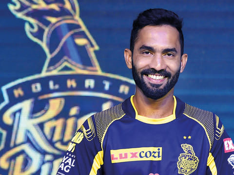 Dinesh Karthik during his unveiling as the IPL captain for Kolkata Knight Riders in 2018. 
