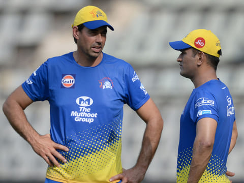 Chennai Super Kings captain Mahendra Singh Dhoni and coach Stephen Fleming 