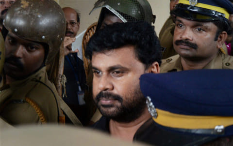 Dileep in a court in Kochi in connection with the alleged abduction and rape of an actress.