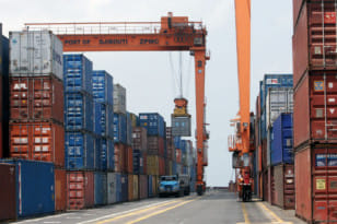 File photo: Containers at a port in Djibouti. 