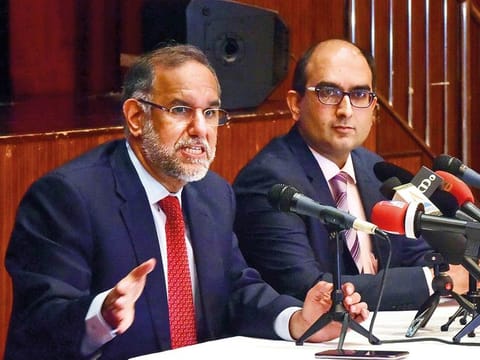 Navdeep Singh Suri (left) and Vipul reveal details of the legal aid scheme during an interaction with media.