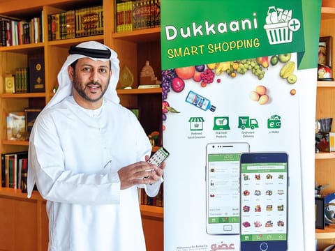 Faisal Salem Bin Haider at his office in Dubai. He started the online grocery project five years back and launched the app in May 2017.