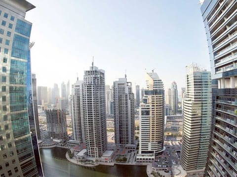 View of Jumeirah Lakes Towers in Dubai. Dubai landlord are increasingly putting up their units in the rental market.