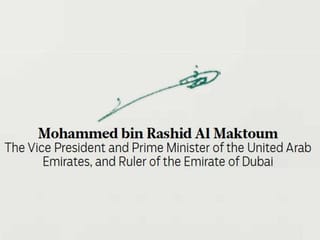 Shaikh Mohammad's Dubai: Benchmark of excellence
