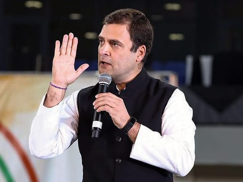 Congress President Rahul Gandhi addresses Indian diaspora, in Dubai.