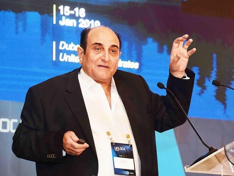 Du CEO Osman Sultan speaks at the Unlock Blockchain Forum taking place in Dubai.