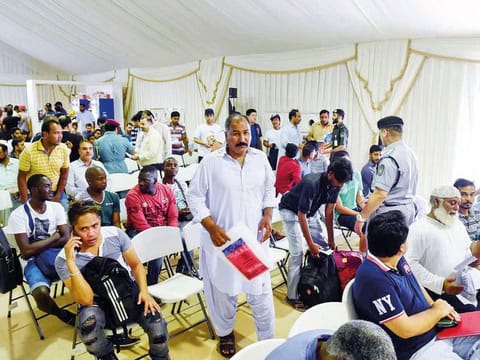 The Al Aweer amnesty centre. Nine immigration centres were set up across the emirates.