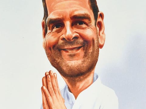 The caricature done by Gulf News artist Ramachandra Babu was signed by Rahul Gandhi.