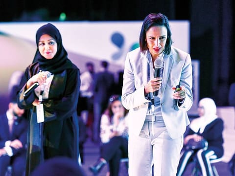 Farah Aqel (left) and Nadia Dabbagh at Dubai Health Forum, Dubai World Trade Centre,