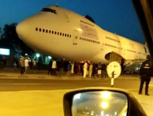 The decommissioned Boeing 747 in Fujairah made a buzz on social media on Monday night.