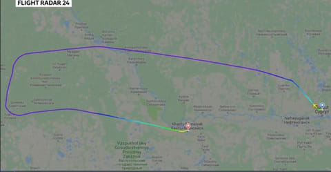 Flight path of the hijacked Aeroflot aircraft