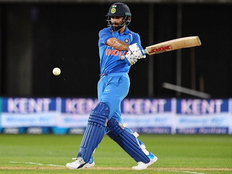 Virat Kohli plays a shot