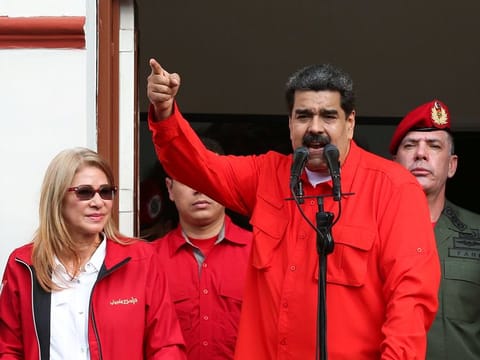 Venezuela's President Nicolas Maduro attends a rally in support of his government.