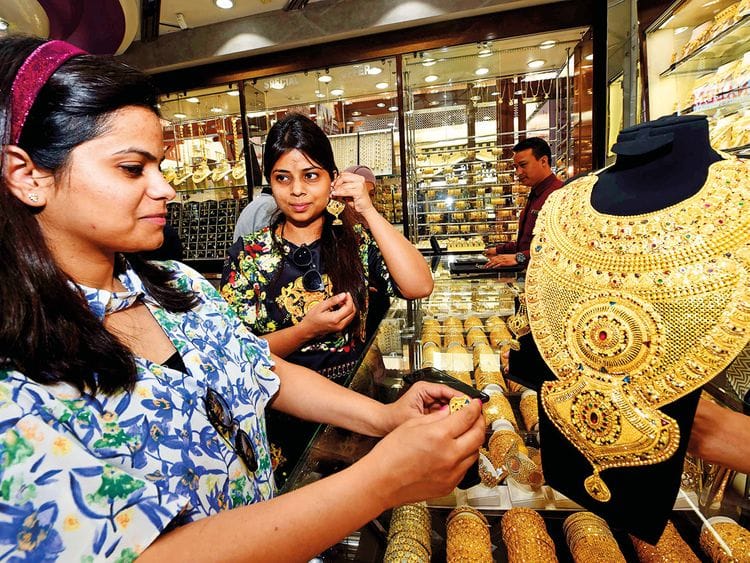 Shoppers check out a bridal jewellery