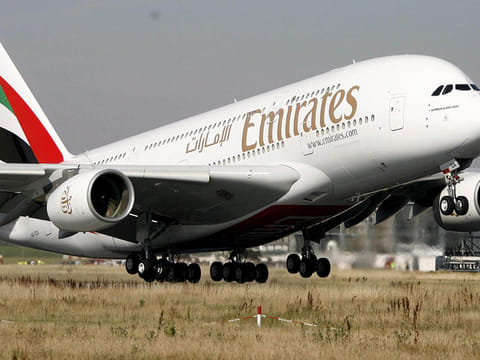 An Emirates Airbus A380, the world's largest commercial passenger plane.