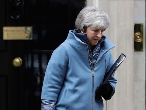 Britain's Prime Minister Theresa May leaves 10 Downing Street in London.