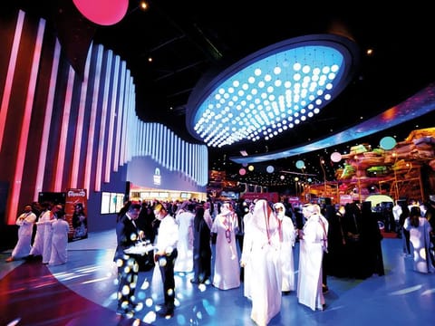 Film fans at the opening of a VOX cinema in Riyadh last year. VOX cinemas is investing a further Dh1.96 billion to open 600 screens by 2023.