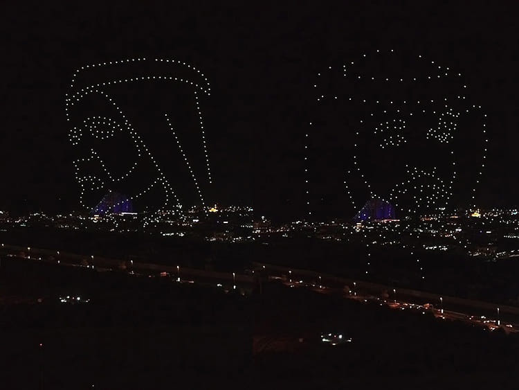 A total of 300 drones 300