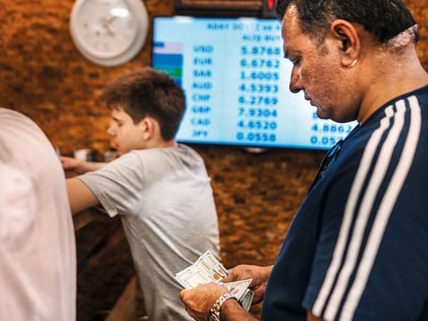 A currency exchange in Istanbul, Turkey.