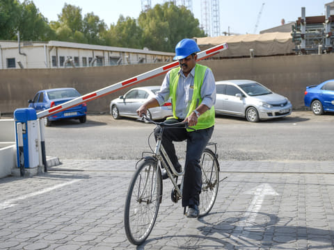 Punnakkan Ali starts from his staff accommodation in Zabeel at 7am and cycles to his office near the Drydocks in Jumeirah.