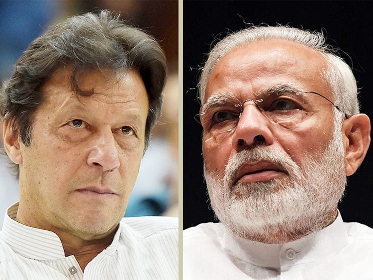 Pakistani PM Imran Khan and Indian PM Narendra Modi.