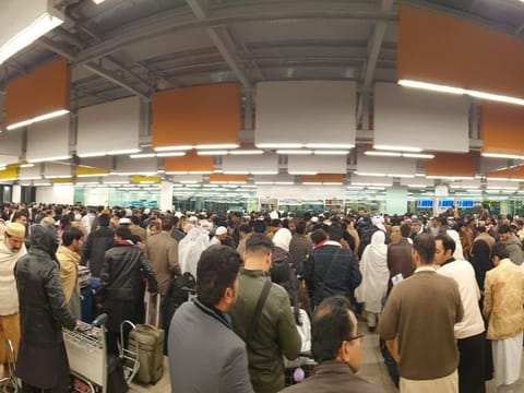 Scene at the Islamad International Airport on March 2, 2019: More than 400 flights and 25,000 passengers were affected due to the closure of Pakistani airspace for about four days, according to the Pakistan Civil Aviation Authority.