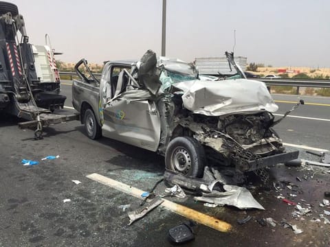 Accident on Emirates road from Dubai towards Sharjah.