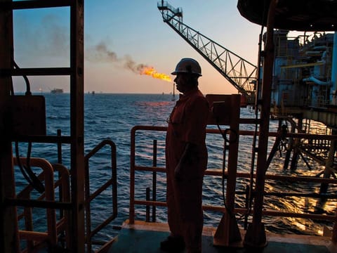 An offshore oil platform near Lavan island, operated by the National Iranian Offshore Oil Co. Iran was India’s seventh biggest oil supplier in January.