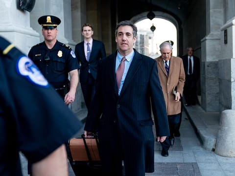 Michael Cohen, President Donald Trump's former personal lawyer, leaves the Capitol after a closed-door hearing with the House Intelligence Committee, in Washington, March 6, 2019. 