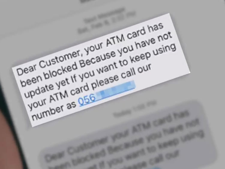 ATM bank fraud SMS