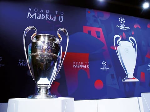 It will be an all-English affair between Chelsea and Manchester City for the coveted Uefa Champions League trophy (pictured) on May 29.