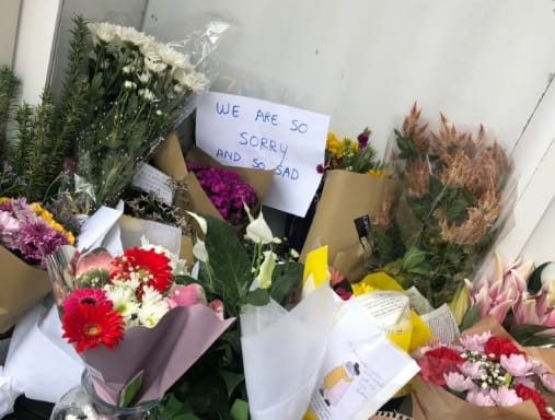 Flowers outside mosque