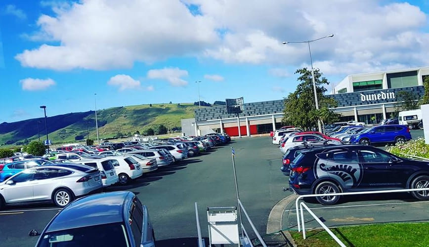 Police are at the scene at Dunedin Airport 01