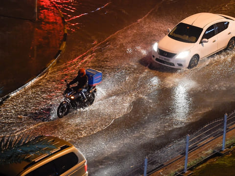 Heavy rains lashed Sharjah on Sunday night.