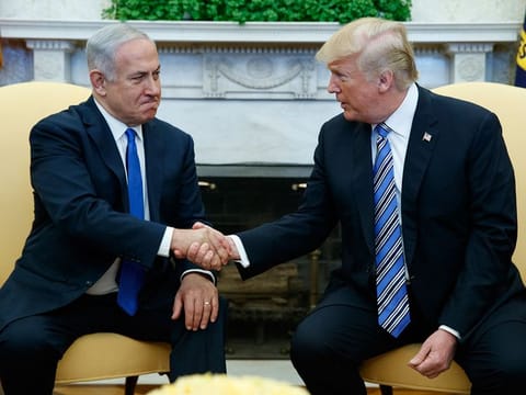 File photo: President Donald Trump meets with Israeli Prime Minister Benjamin Netanyahu in the Oval Office of the White House in Washington.
