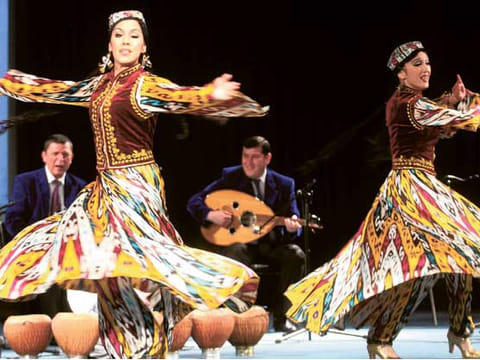 A traditional dance carried out by Uzbekistani performers in Dubai.