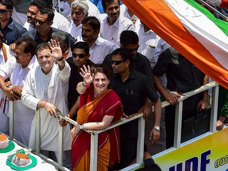Congress President Rahul Gandhi with Priyanka Gandhi Vadra 20190404
