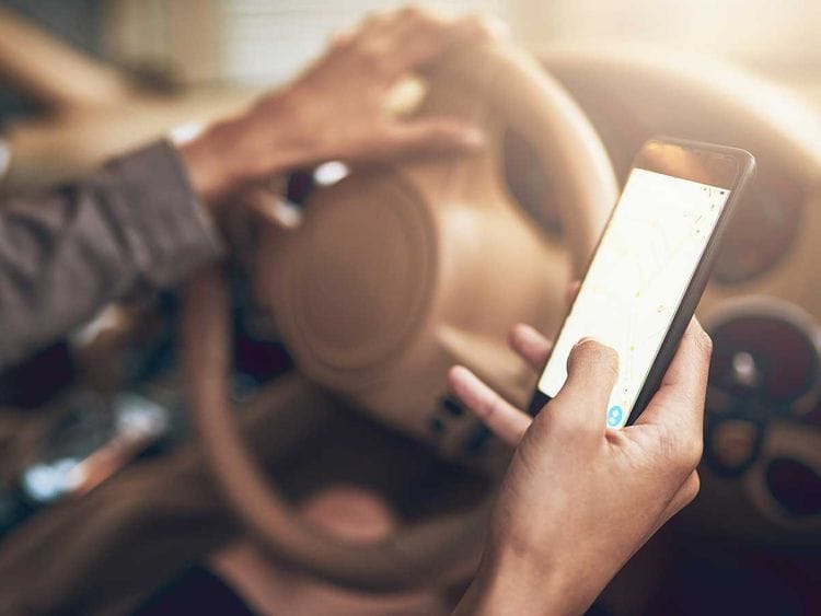 A mobile phone user