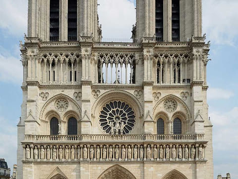 The view from the western side of Notre Dame de Paris, in France. 