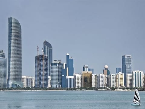Abu Dhabi city skyline.