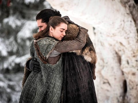 Maisie Williams and Kit Harington in a scene from ‘Game of Thrones’.